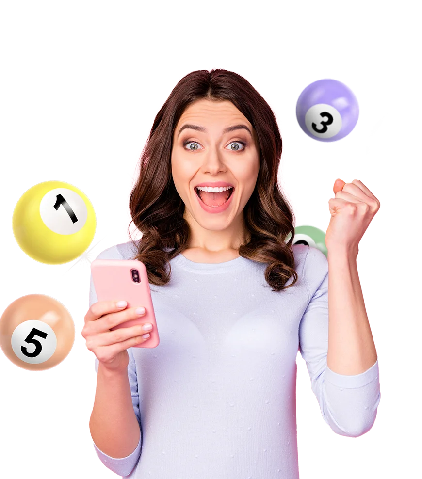 Woman holding phone playing Big Bass Vegas