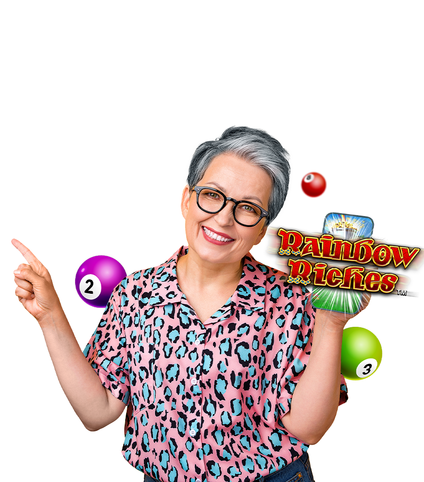 Woman holding phone playing Big Bass Vegas