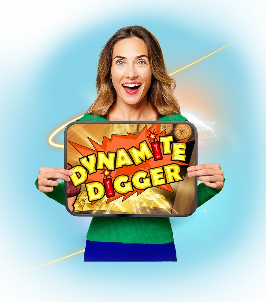 Woman holding phone playing Big Bass Vegas