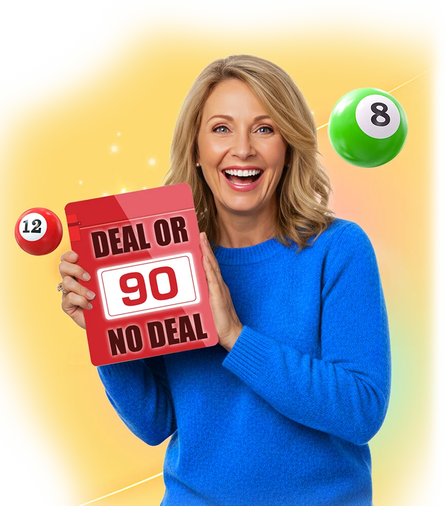 Woman holding phone playing Big Bass Vegas